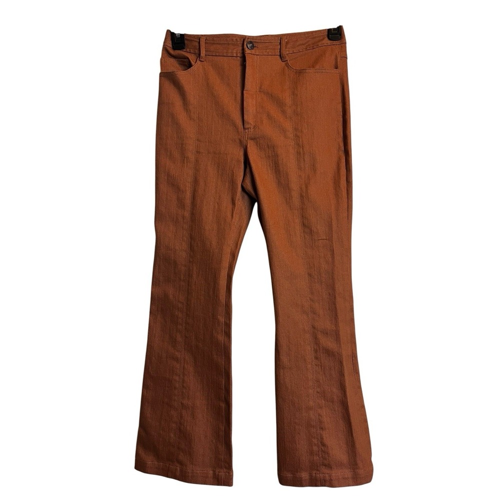Cinq A Sept Flared Leg Cropped Jean Pant Size 6 Chestnut Brown - Picture 2 of 7